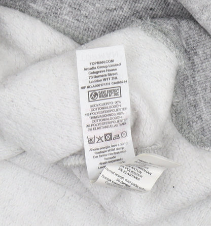 Topman Men's Grey L Pullover Sweatshirt Logo Accent