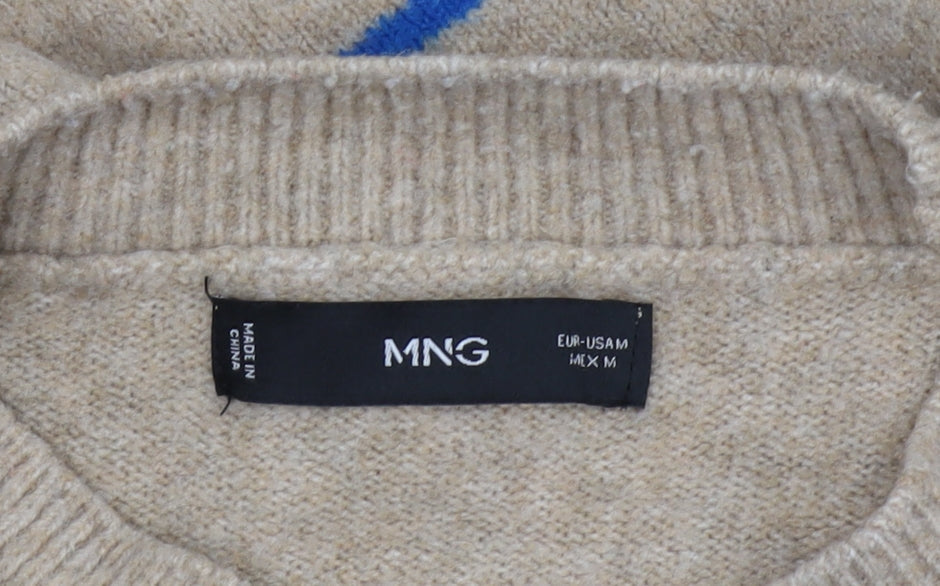 Womens UK Size M MNG Beige Pullover Jumper