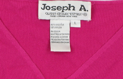 Joseph A. Women's Pink V-Neck Pullover Jumper