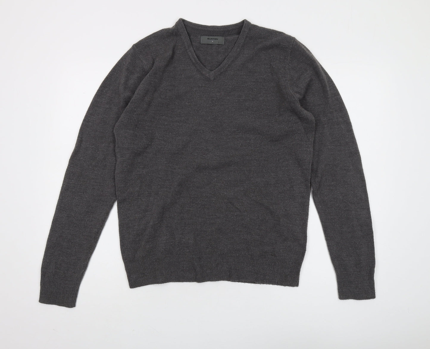 Burton Men's Grey V-Neck Pullover Jumper, M