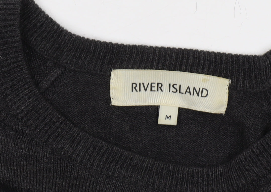 River Island Men's Black Pullover Jumper M