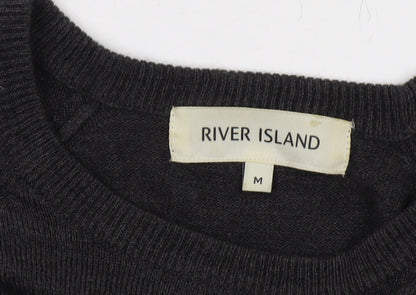 River Island Men's Black Pullover Jumper M