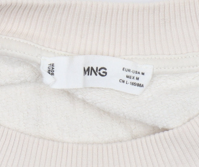 MNG Women's Ivory Pullover Sweatshirt, Medium