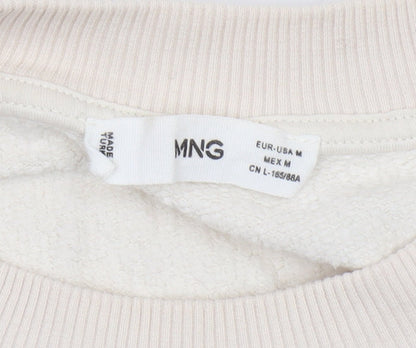 MNG Women's Ivory Pullover Sweatshirt, Medium