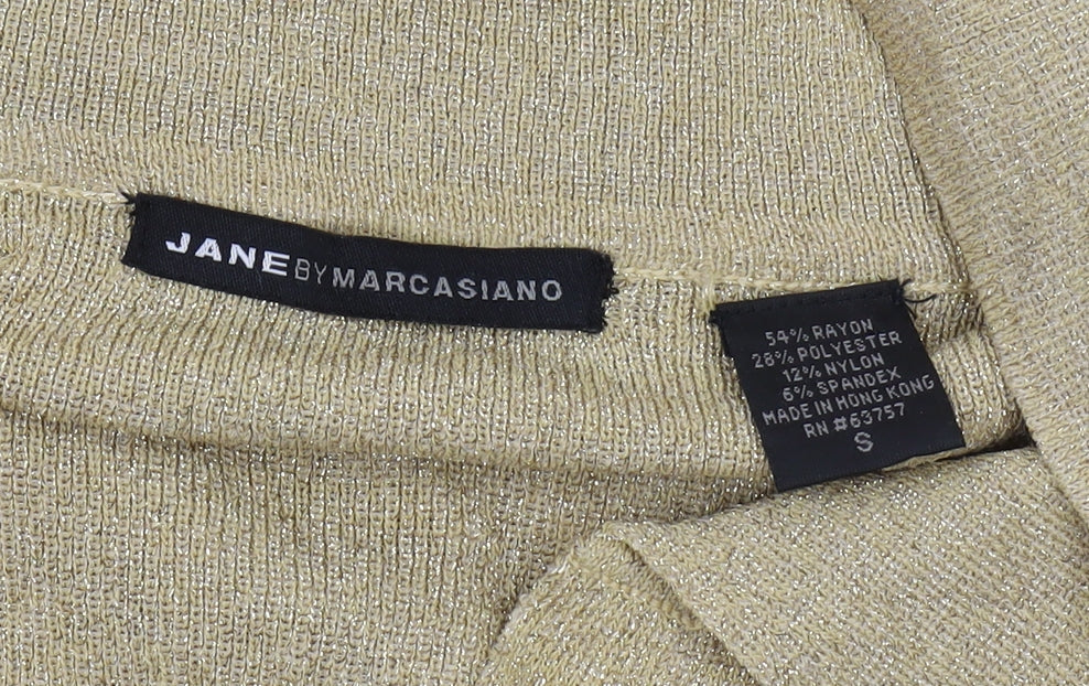 Jane by Marciano Women's Gold Collared Pullover Jumper - S