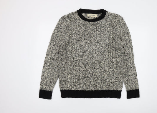 River Island Men's Black Pullover Jumper S Cable-Knit