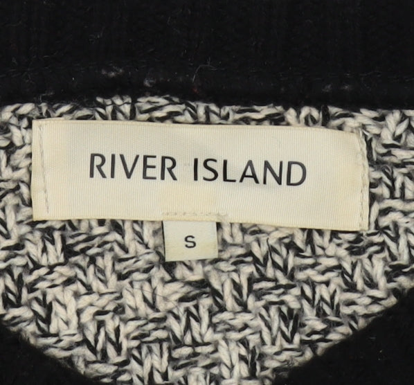 River Island Men's Black Pullover Jumper S Cable-Knit