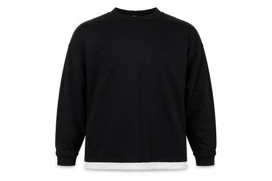 Front view of ASOS unisex black pullover sweatshirt l cotton