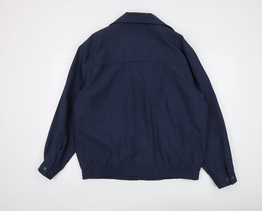 Mens UK Size L David Barry Blue Windbreaker Coat