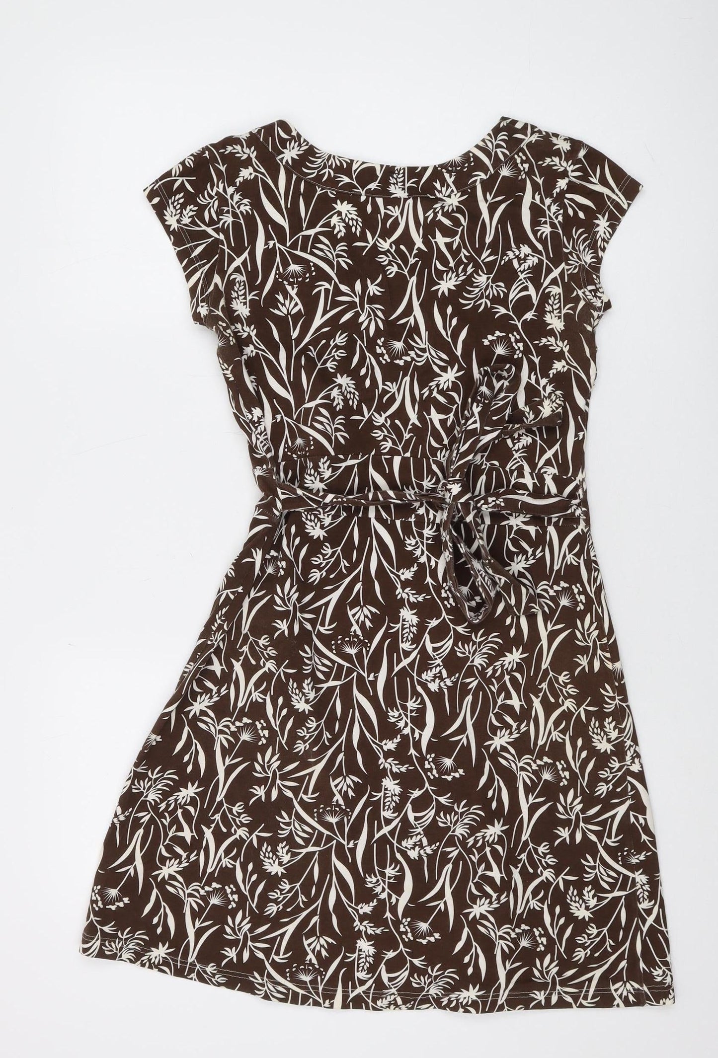 Brora Women's Brown Floral A-Line Dress, Size 8