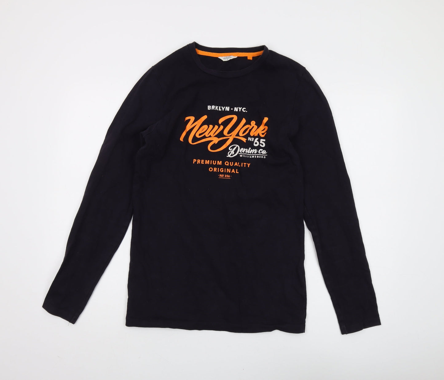 Next Men's Black Long Sleeve Graphic T-Shirt Size S