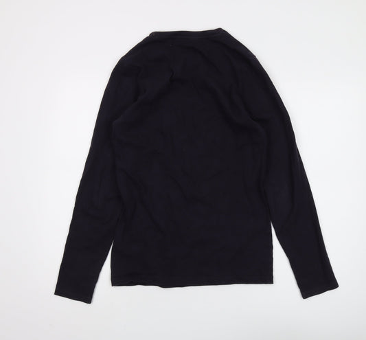 Next Men's Black Long Sleeve Graphic T-Shirt Size S