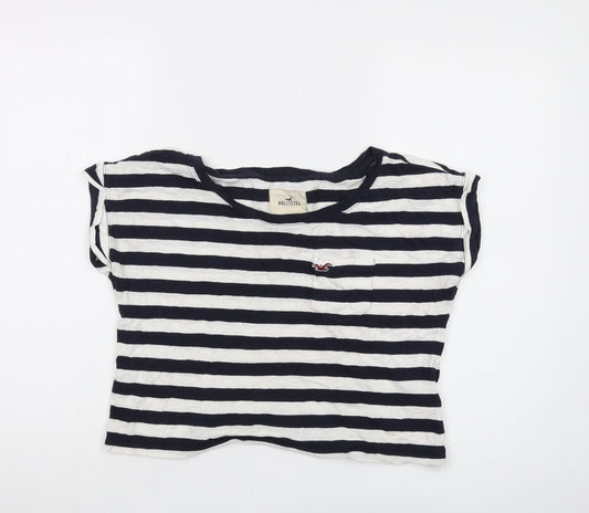 Womens UK Size S Hollister Blue Cropped T-Shirt