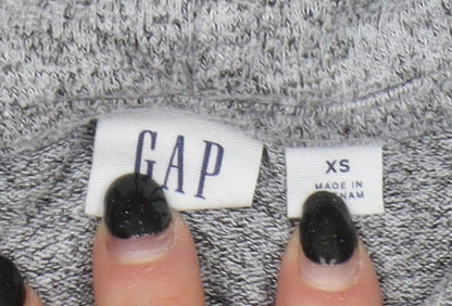 Gap Women's Grey Hooded Pullover Jumper XS