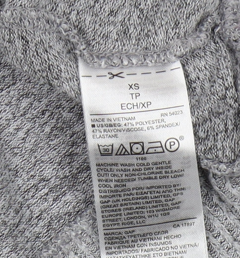 Gap Women's Grey Hooded Pullover Jumper XS