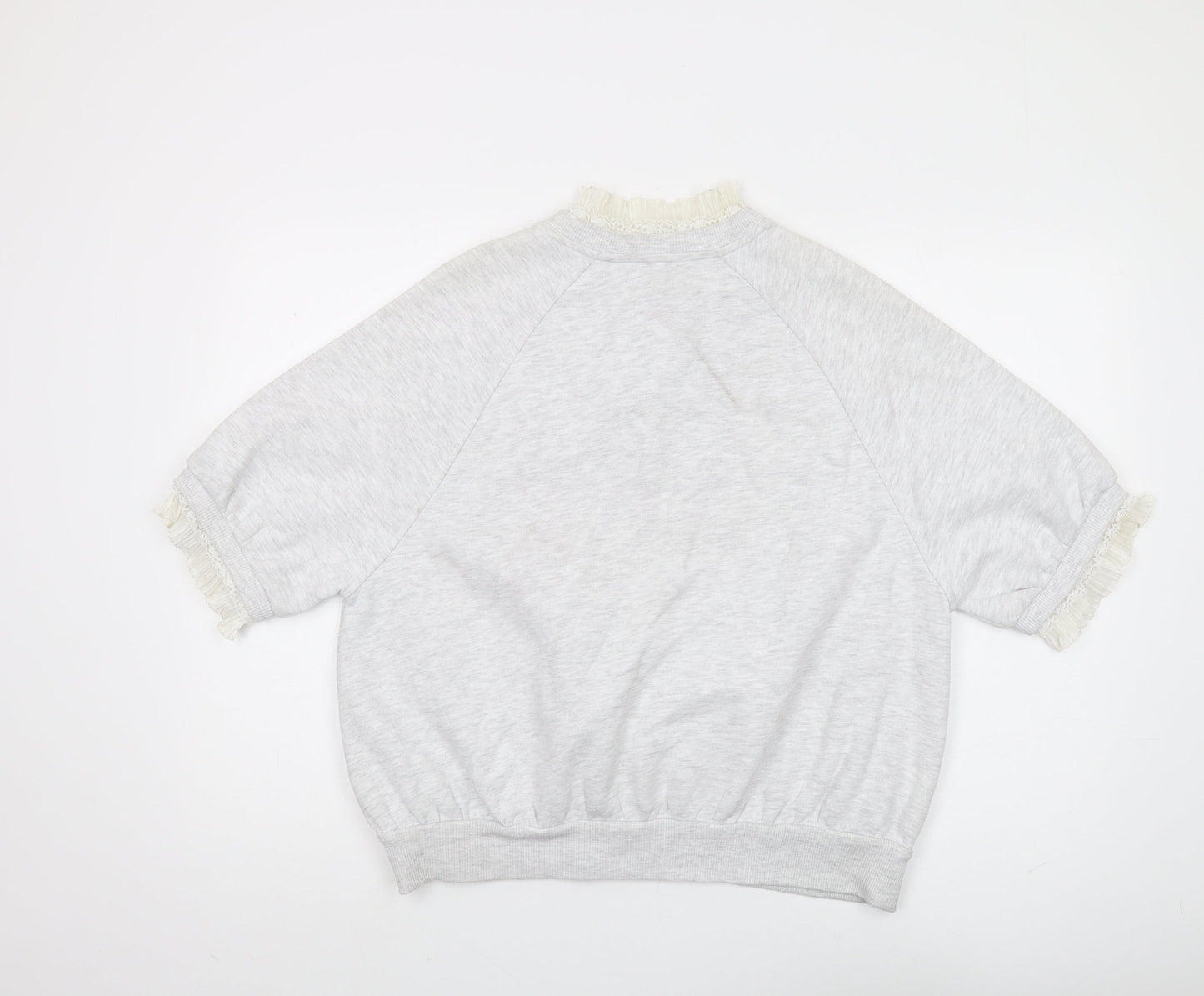River Island Women's Grey Henley Sweatshirt M