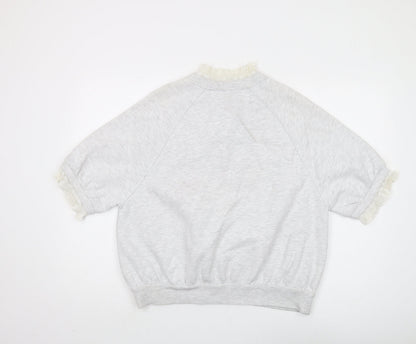 River Island Women's Grey Henley Sweatshirt M