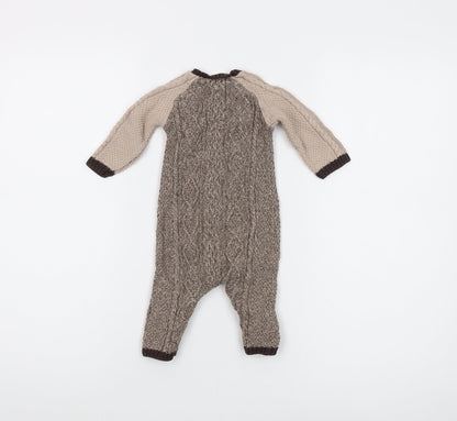 Next Unisex Baby Romper Brown 3-6 Months Knit Style