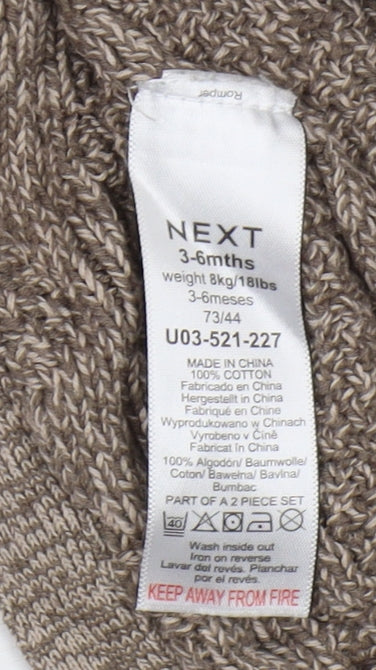 Next Unisex Baby Romper Brown 3-6 Months Knit Style