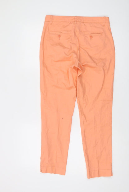 Womens UK Size 8 United Colors of Benetton Regular Fit Chino Orange Trousers