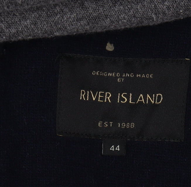 Mens UK Size 44 River Island Regular Blue Suit Jacket