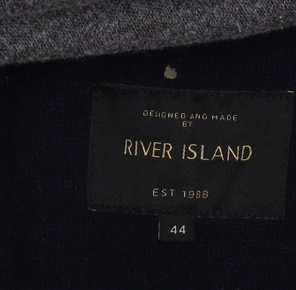 Mens UK Size 44 River Island Regular Blue Suit Jacket