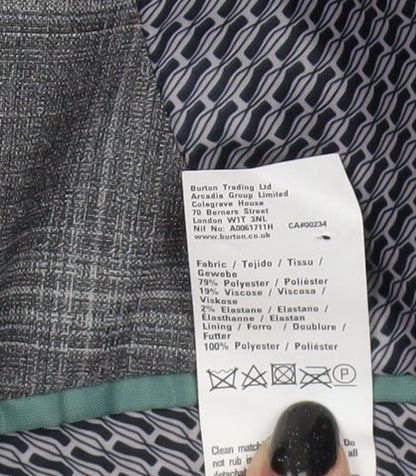 Burton Menswear Grey Check Slim Fit Blazer, 38R