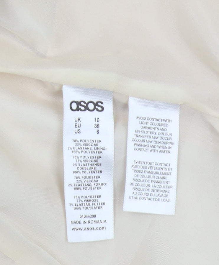 ASOS Women’s Beige Blazer Size 10 Regular 3/4 Sleeve