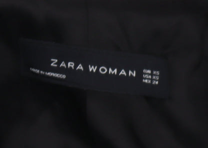 Zara Woman Grey Plaid Blazer, Size 4, Double-Breasted