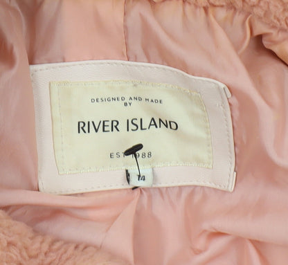 River Island Women's Pink Mid Coat Size 16
