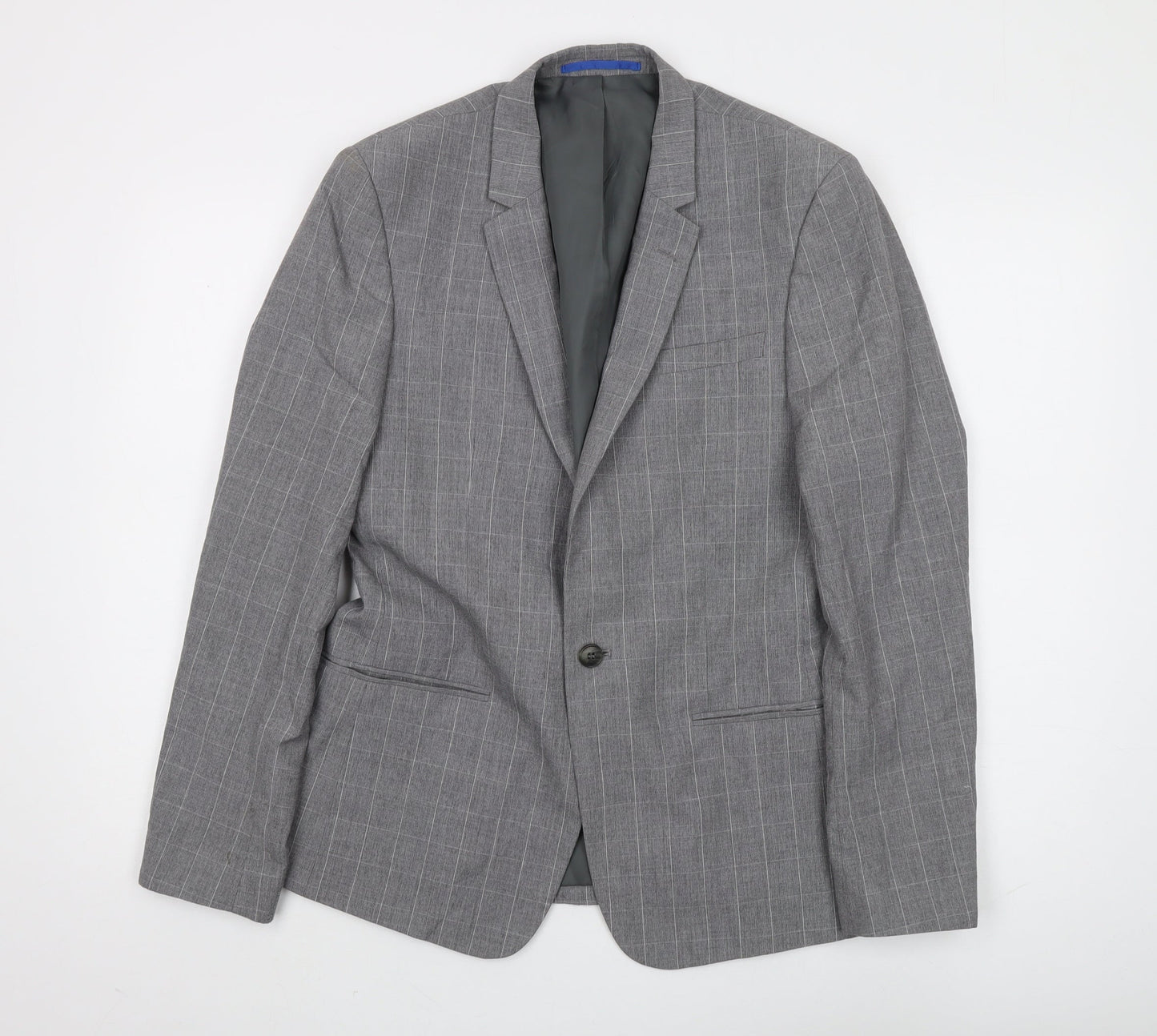 Mens UK Size 38 River Island Regular Grey Suit Jacket
