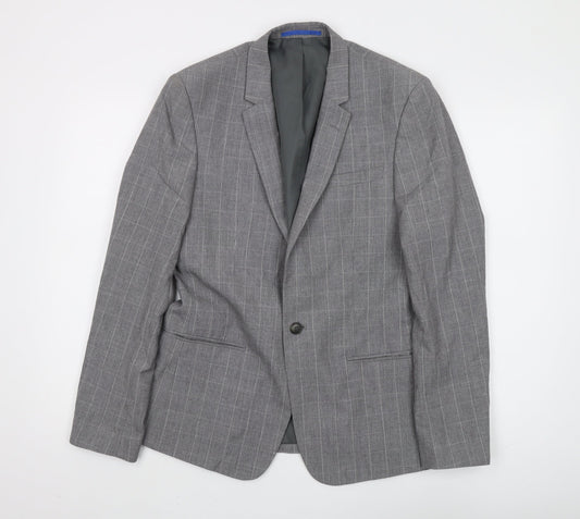 Mens UK Size 38 River Island Regular Grey Suit Jacket