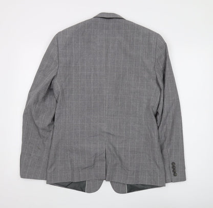 Mens UK Size 38 River Island Regular Grey Suit Jacket