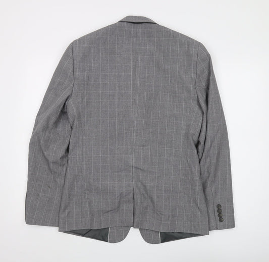 Mens UK Size 38 River Island Regular Grey Suit Jacket