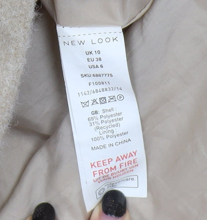 New Look Women's Beige Overcoat, Size 10, Casual & Formal