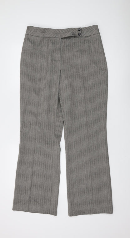 Womens UK Size 14 Marks and Spencer Classic Fit Dress Pants Grey Trousers