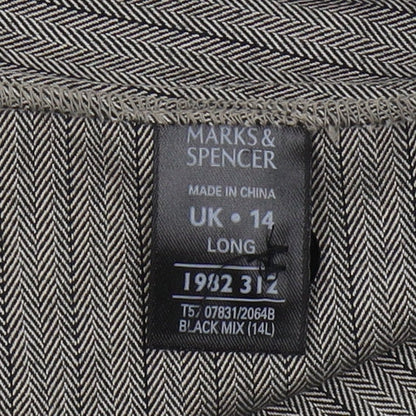 Womens UK Size 14 Marks and Spencer Classic Fit Dress Pants Grey Trousers