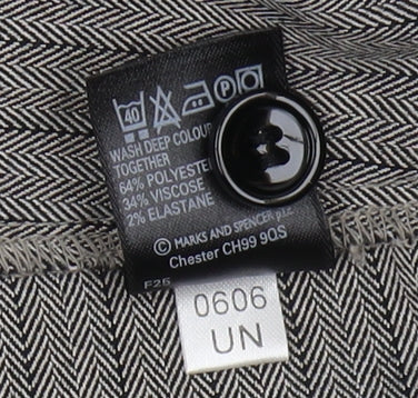 Womens UK Size 14 Marks and Spencer Classic Fit Dress Pants Grey Trousers