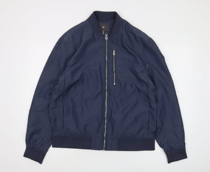 Mens UK Size M H&M Blue Bomber Jacket