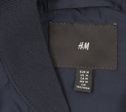 Mens UK Size M H&M Blue Bomber Jacket