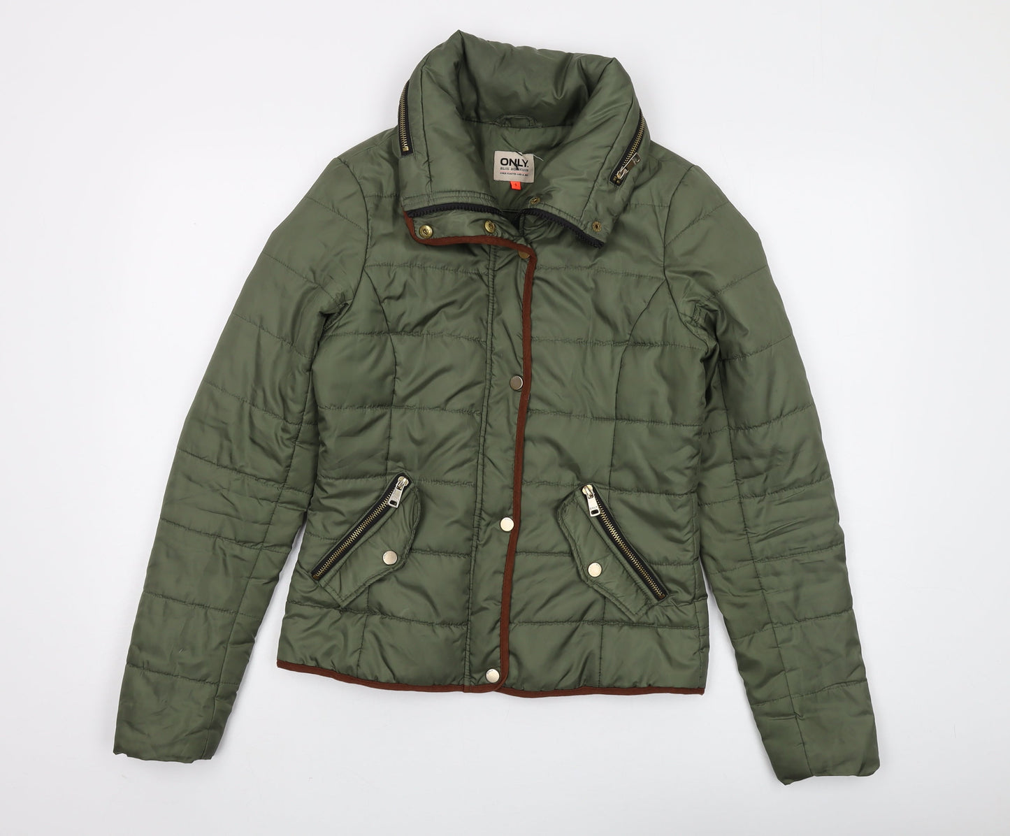 Womens UK Size S Only Green Puffer Jacket