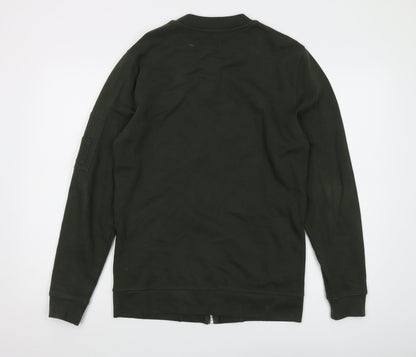 Mens UK Size XS ASOS Green Full Zip Sweatshirt