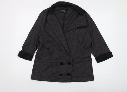 Topshop Women's Black Blazer, Size 12, Petite, Stylish Suit Jacket