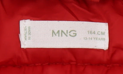 MNG Boys Red Hooded Puffer Jacket 13-14 Years