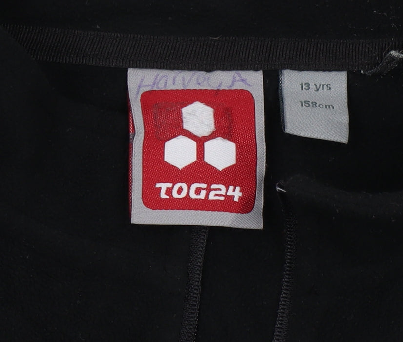 TOG24 Boys Black Fleece 1/4 Zip Hoodie Size 13 Years