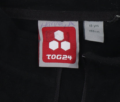 TOG24 Boys Black Fleece 1/4 Zip Hoodie Size 13 Years