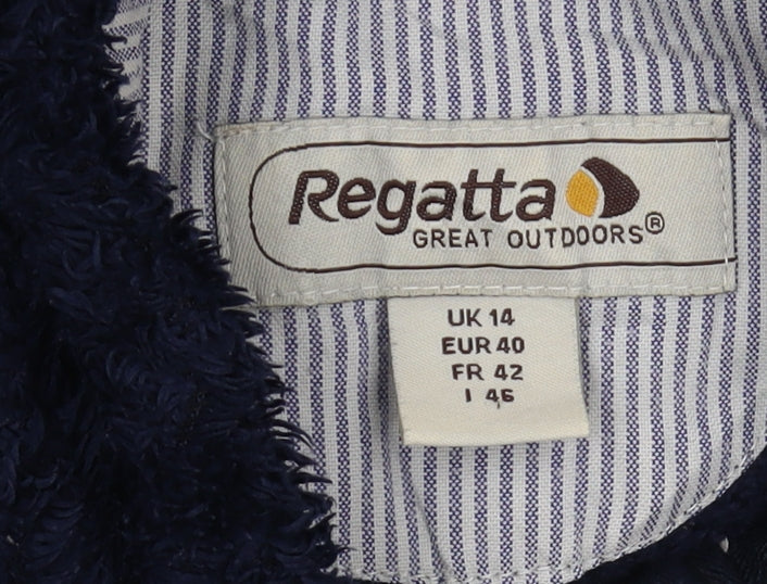 Regatta Women's Blue Henley Long Sleeve Pullover, UK 14