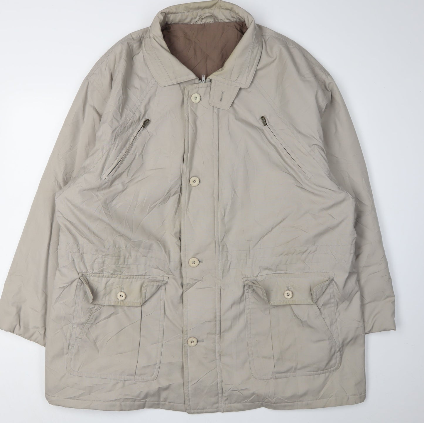 Aldon Men's Beige Overcoat 46 Regular Lined