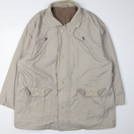 Aldon Men's Beige Overcoat 46 Regular Lined