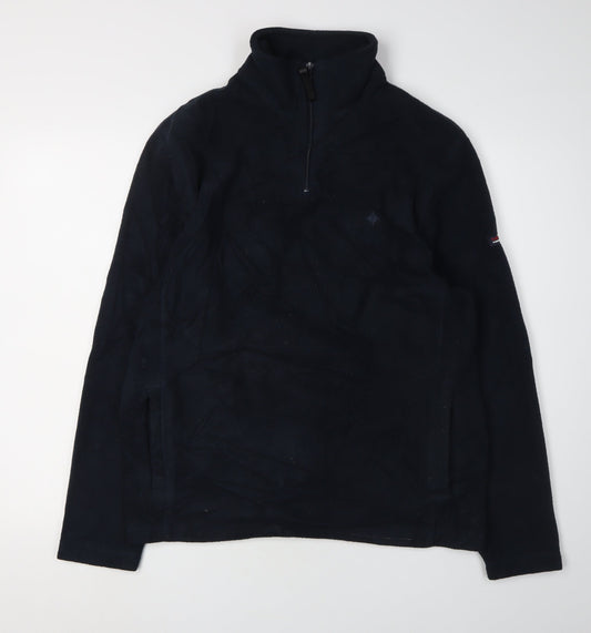 Mens UK Size S Maine New England Black 1/2 Zip Sweatshirt